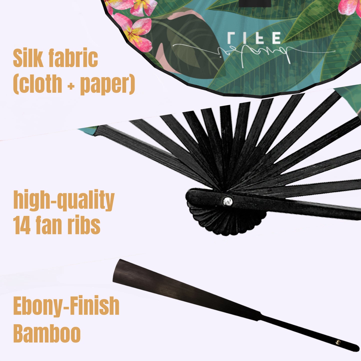 Plumeria Island Life Guam CNMI Double-Sided Folding Fan