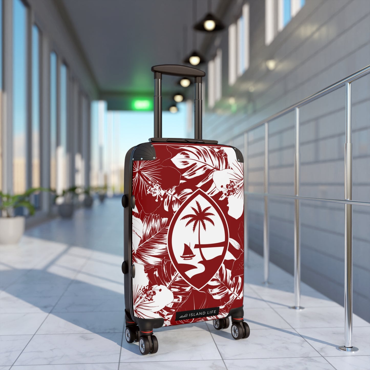 Guam Hibiscus Red Carry On Cabin Suitcase