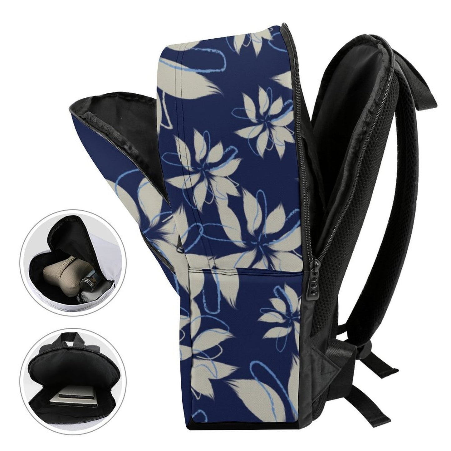 Guam Tropical Deep Blue Dual-Compartment Backpack