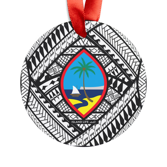 Guahan Tribal Acrylic Ornament with Ribbon