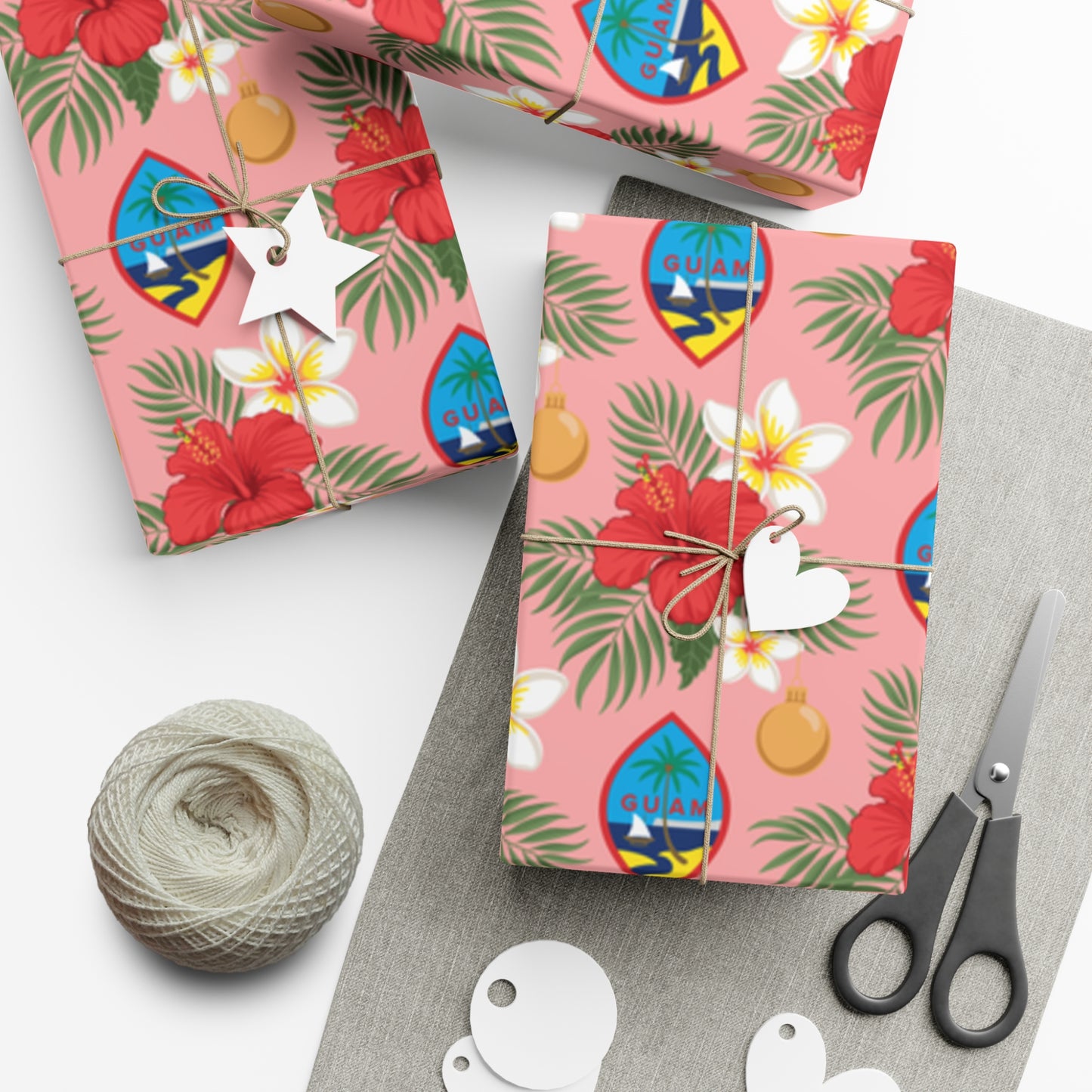 Guam Christmas Flowers Pink Gift Wrapping Paper