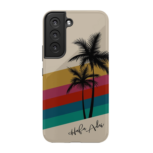 Retro Rainbow Sunset Hafa Adai Guam CNMI Premium Glossy Tough Phone Case