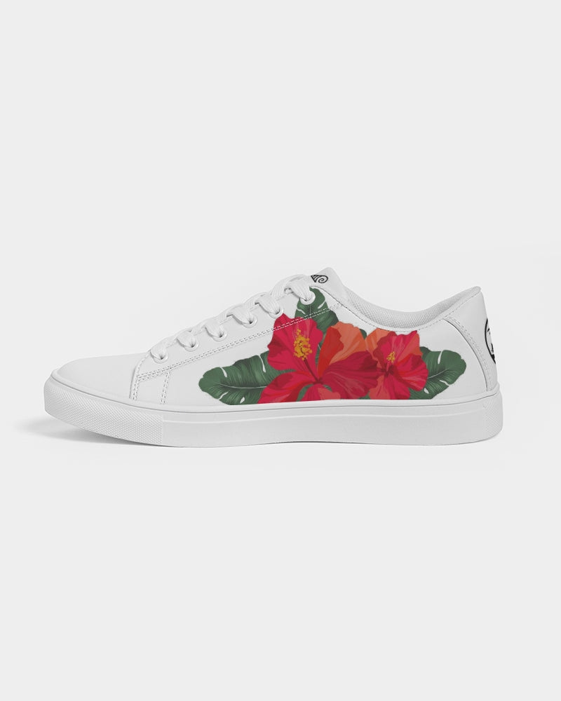 Guam Hibiscus Paradise Red Women's Faux-Leather Sneaker