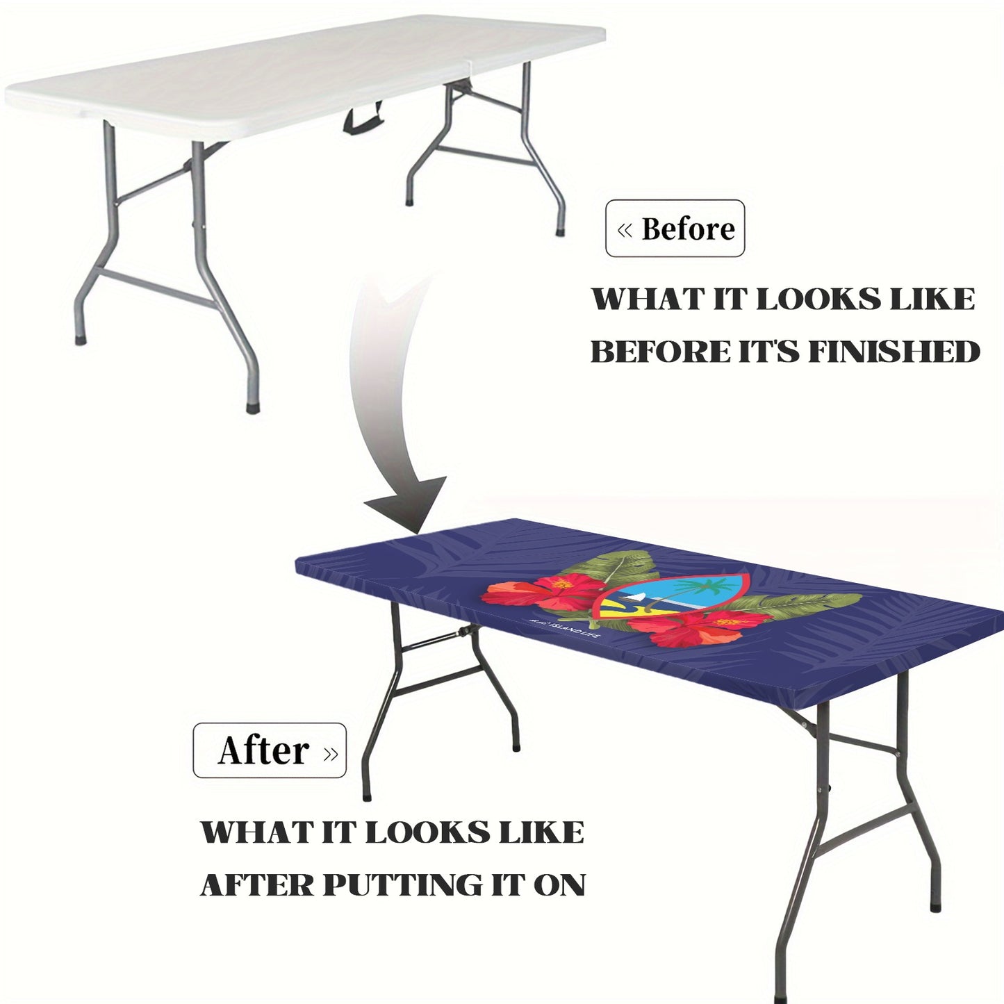 Guam Seal Hibiscus Paradise Fitted Tablecloth