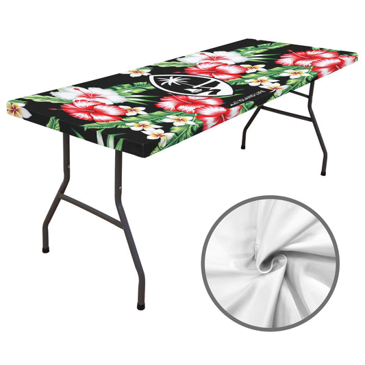 Guam Hibiscus Plumeria Fitted Tablecloth
