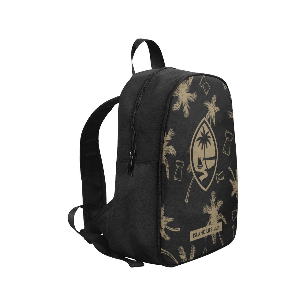 Guam Latte Stone Coconut Trees Black Preschool Backpack