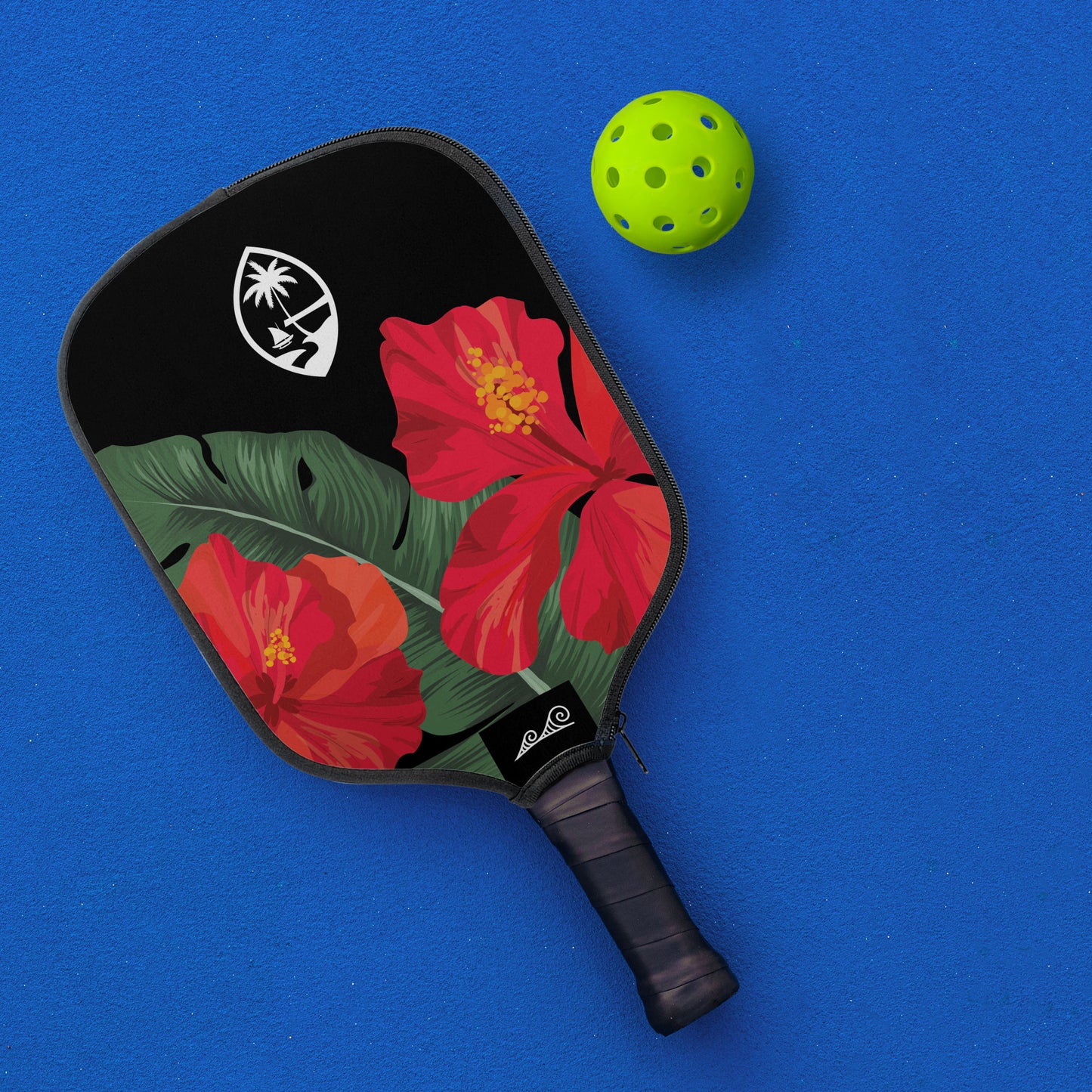 Guam Red Hibiscus Paradise Pickleball Paddle Cover