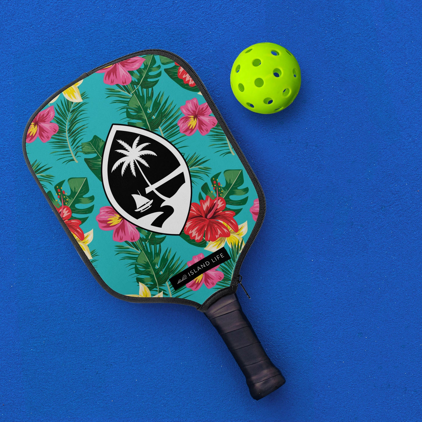 Floral Guam Pickleball Paddle Cover