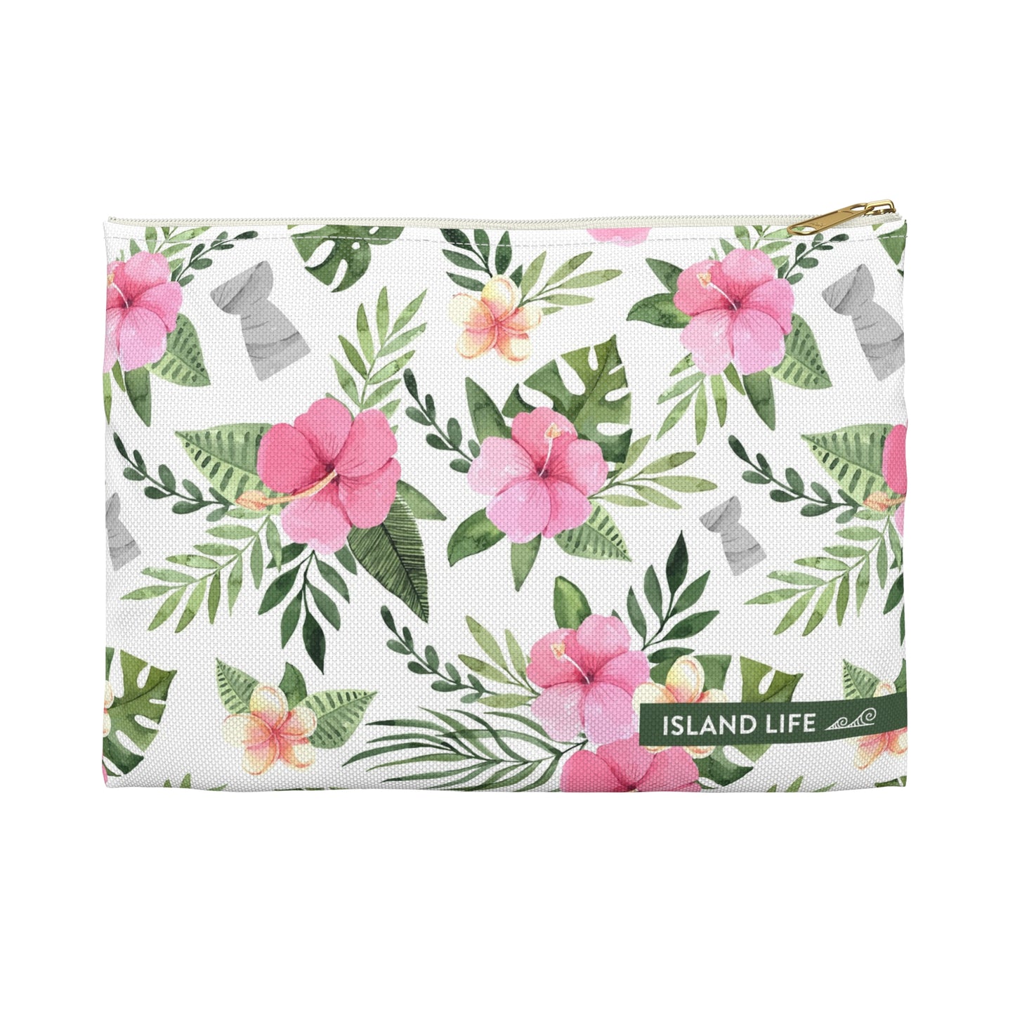 Latte Stone Pink Hibiscus Guam CNMI Accessories Carry All Pouch