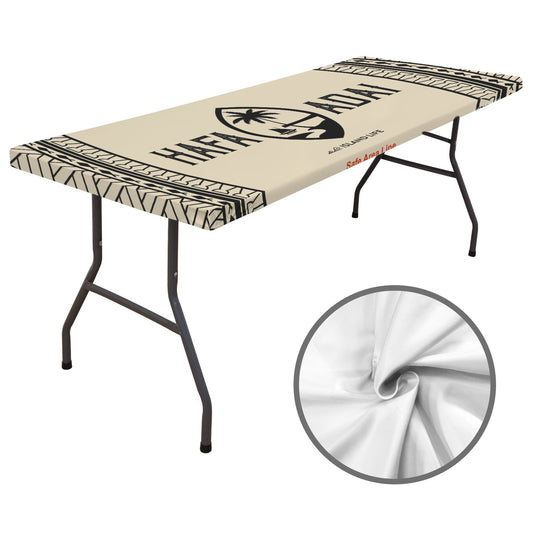 Guam Hafa Adai Tribal Tan Fitted Tablecloth