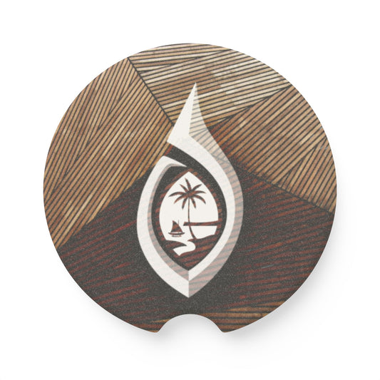 Guam Tribal Hook Soapstone Car Coaster