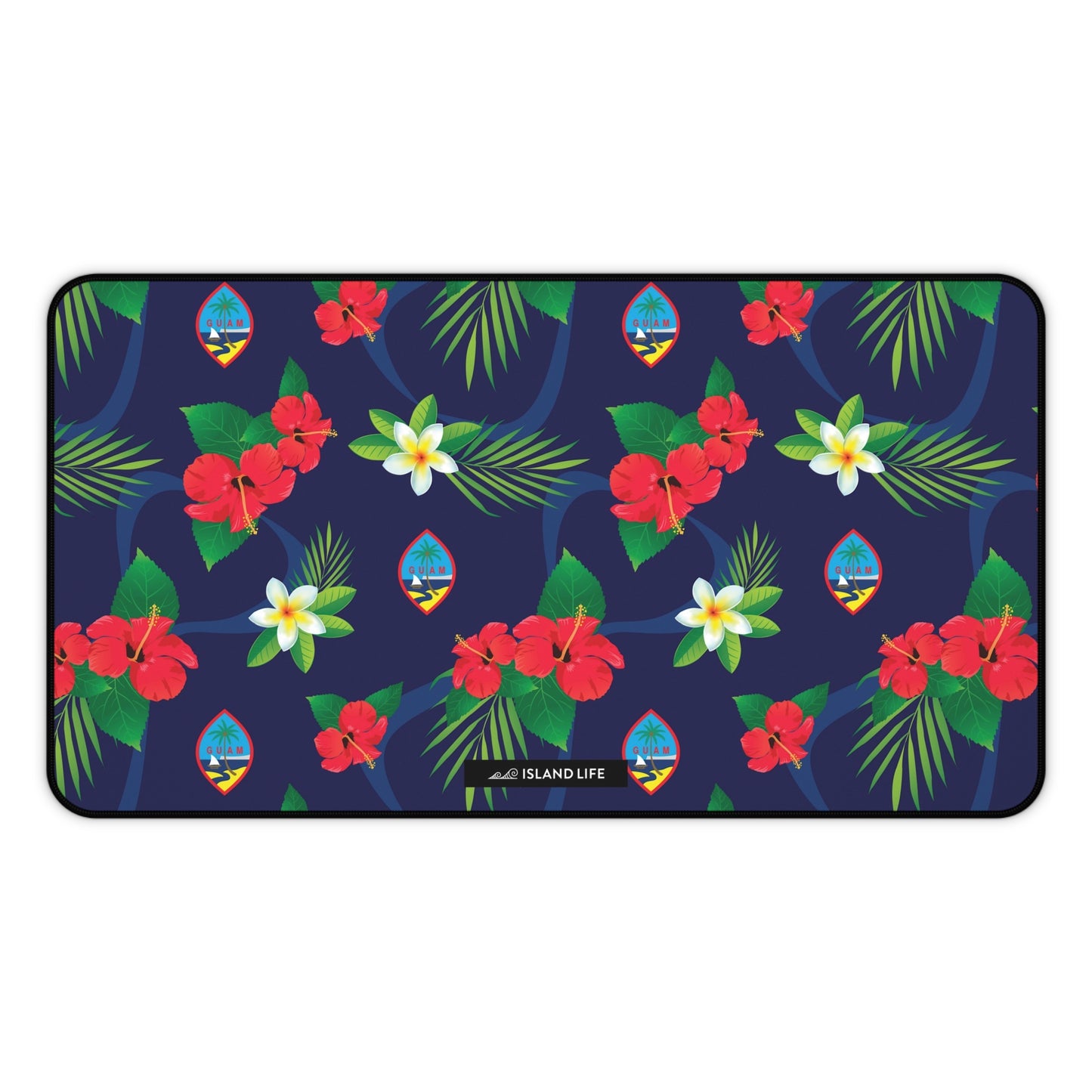 Guam Flag Flowers Gaming Mat Desk Mat