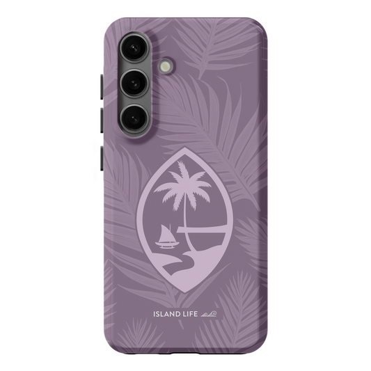 Guam Modern Leaves Purple Premium Glossy Tough Phone Case