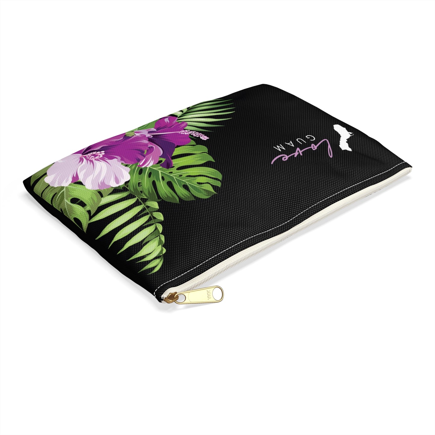 Love Guam Purple Hibiscus Accessories Carry All Pouch