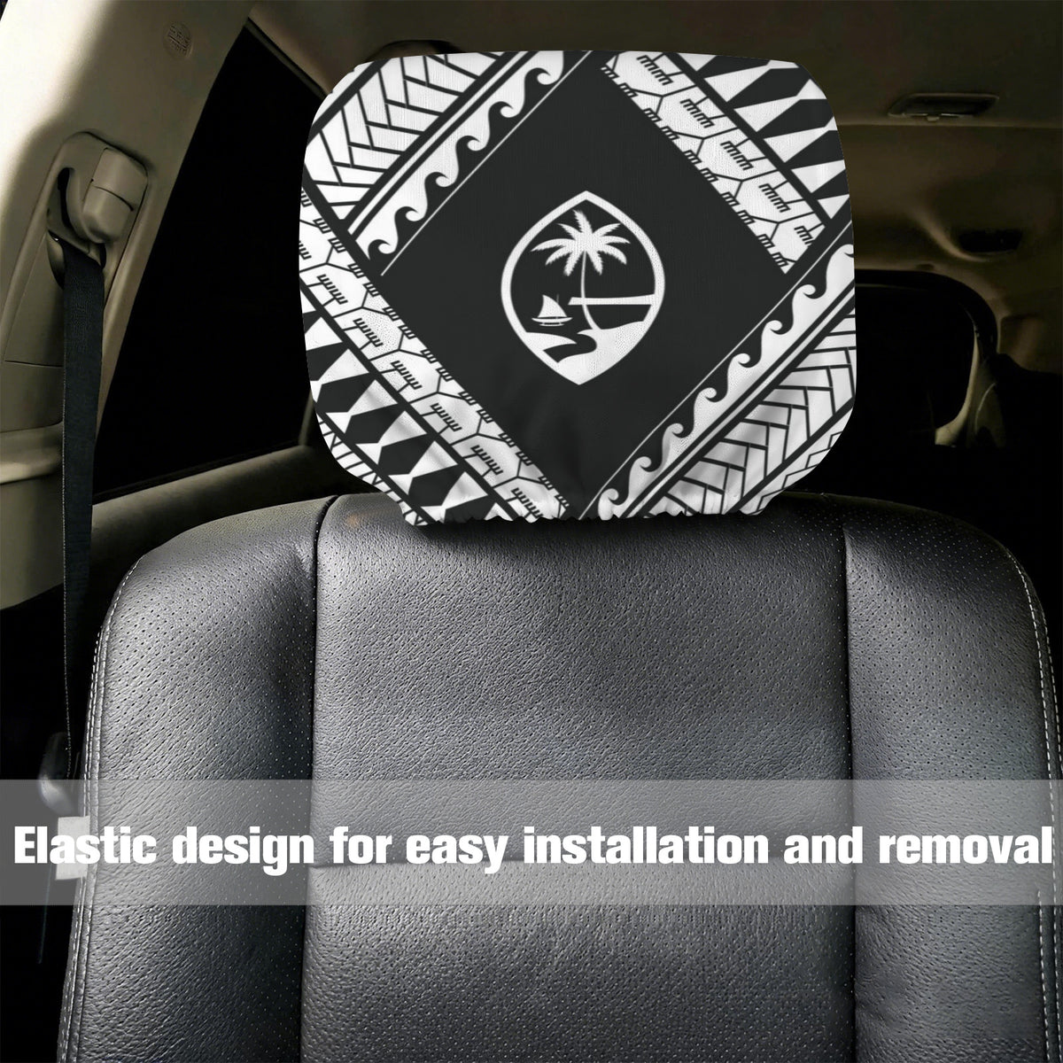 Guahan Tribal Car Headrest Cover (2-Pack)