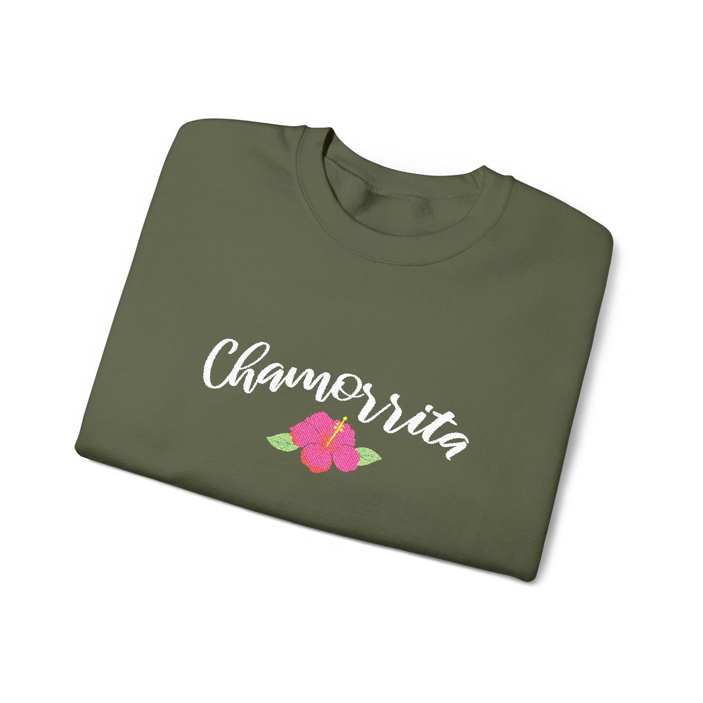 Chamorrita Hibiscus Guam CNMI Embroidered Crewneck Sweatshirt