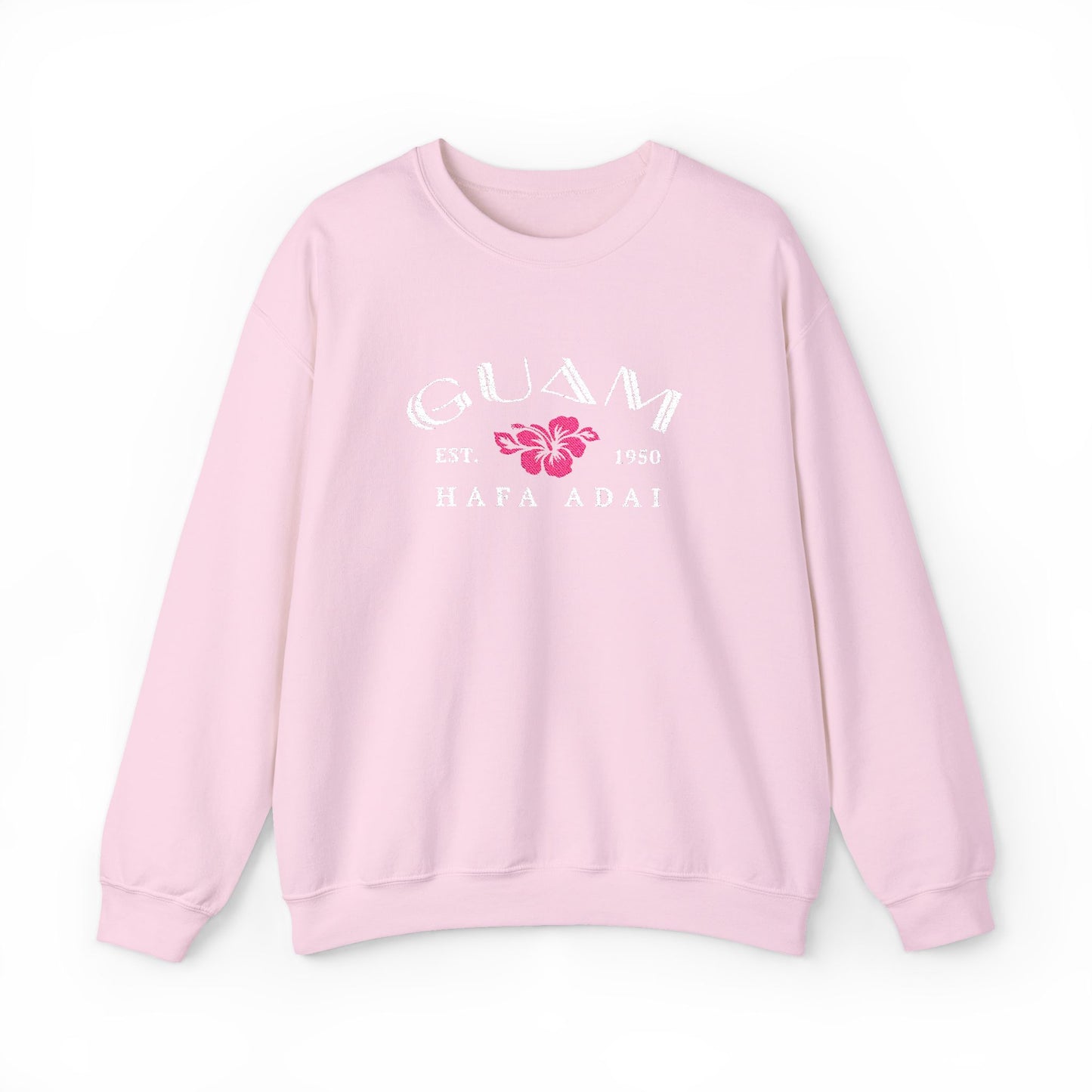 Guam Hibiscus Hafa Adai Embroidered Sweatshirt