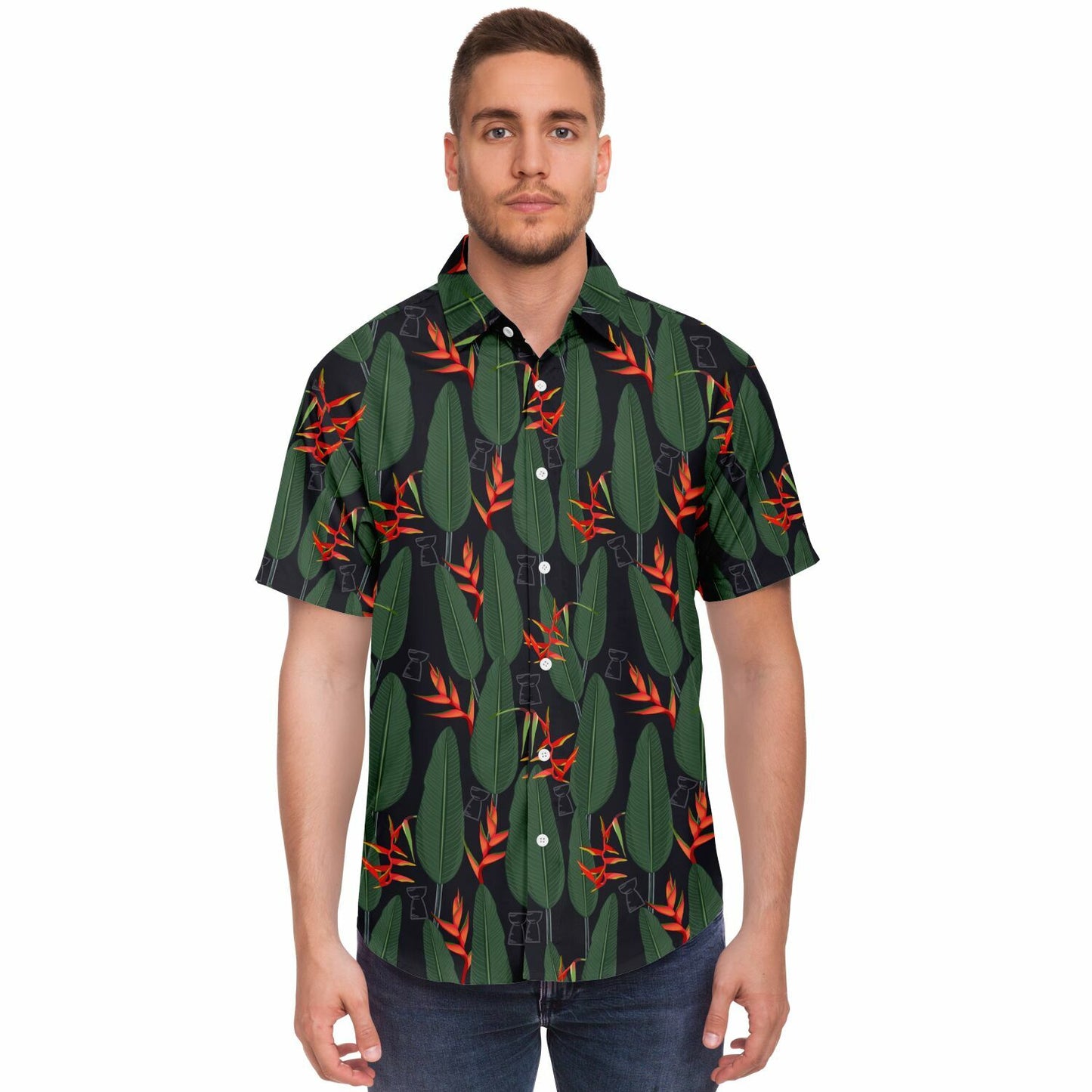 Latte Stone Heliconia Guam CNMI Button Down Shirt