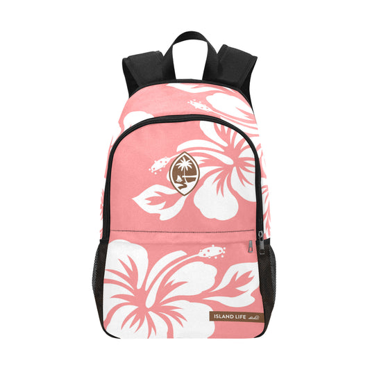 Guam Hibiscus Kalamai Fabric Backpack with Side Mesh Pockets