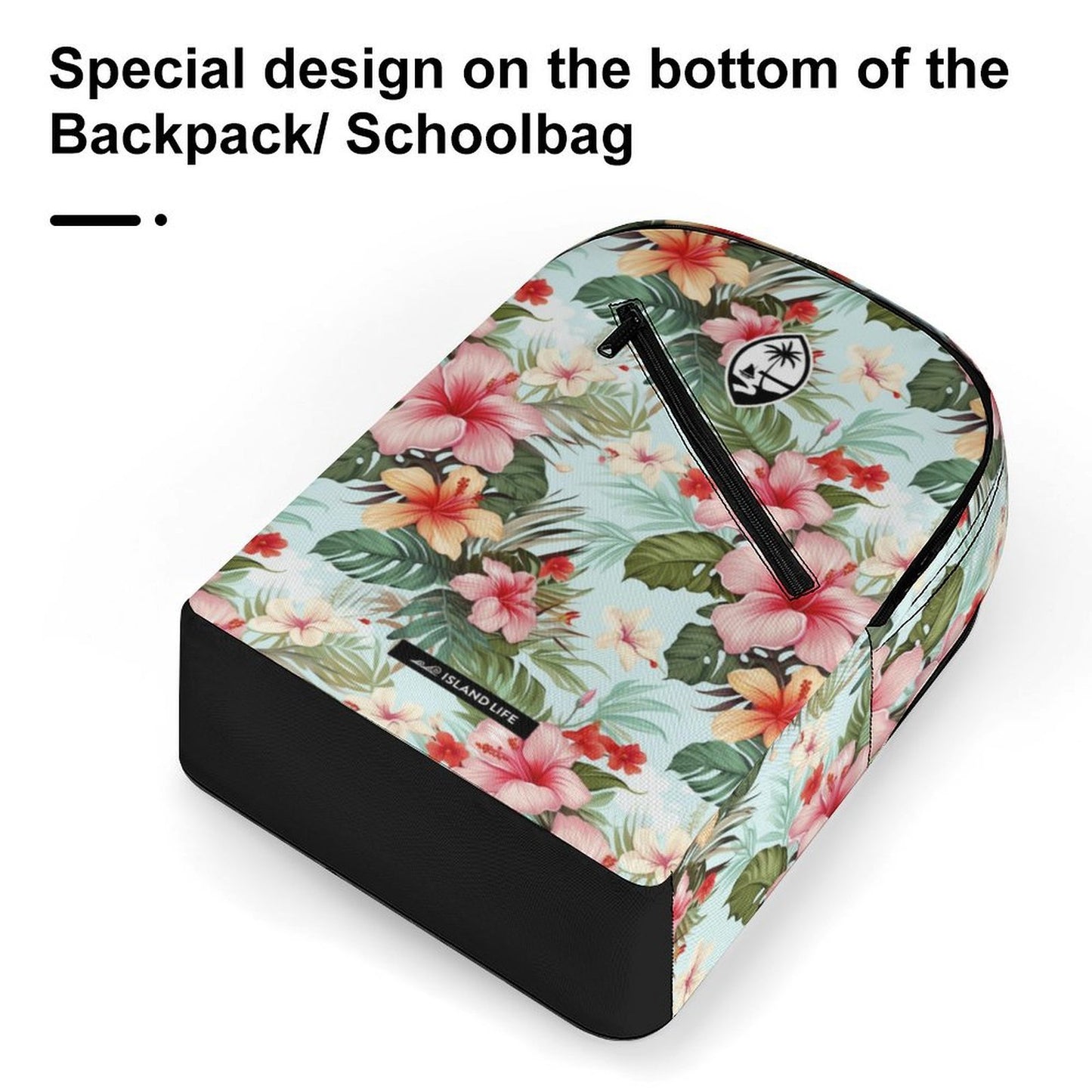 Guam Watercolor Flowers Dual-Compartment Backpack
