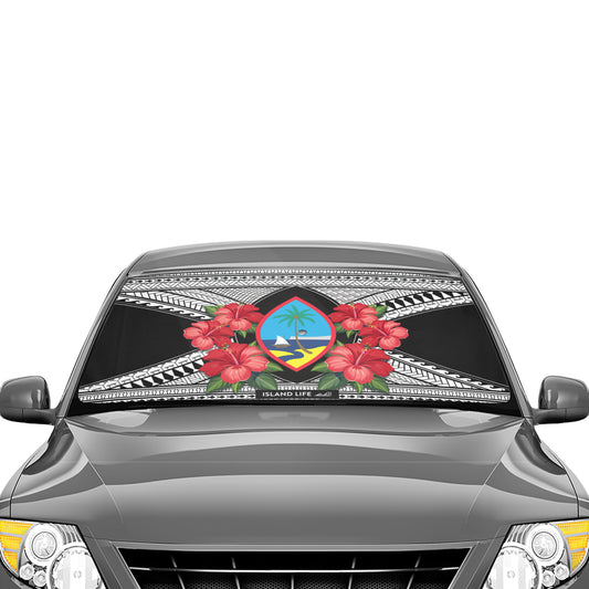 Guahan Tribal Hibiscus Car Sun Shade Umbrella