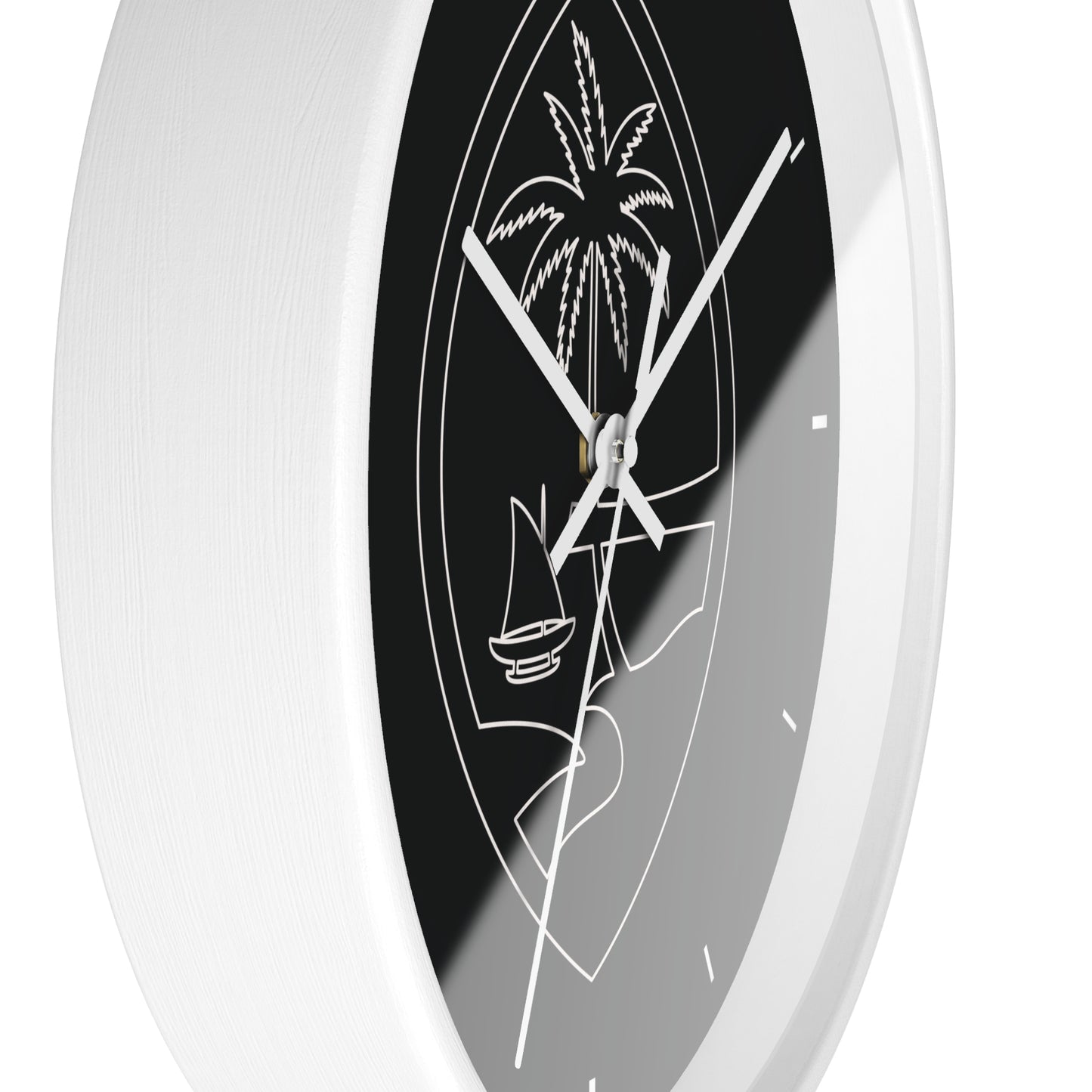 Guam Seal Minimalist Wood Wall Clock