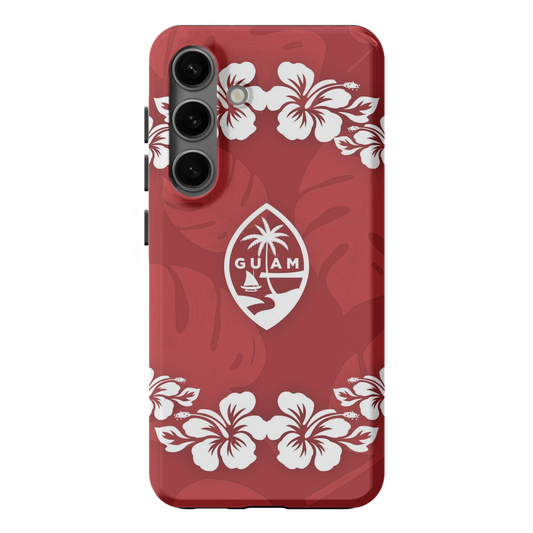 Guam Seal Red Hibiscus Premium Glossy Tough Phone Case