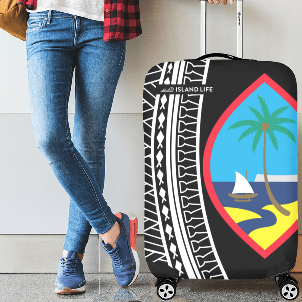 Guam Seal Tribal Black Luggage Cover