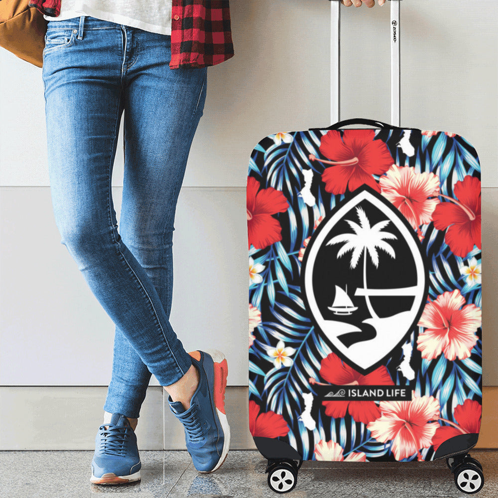 Guam Tropical Floral Luggage Cover