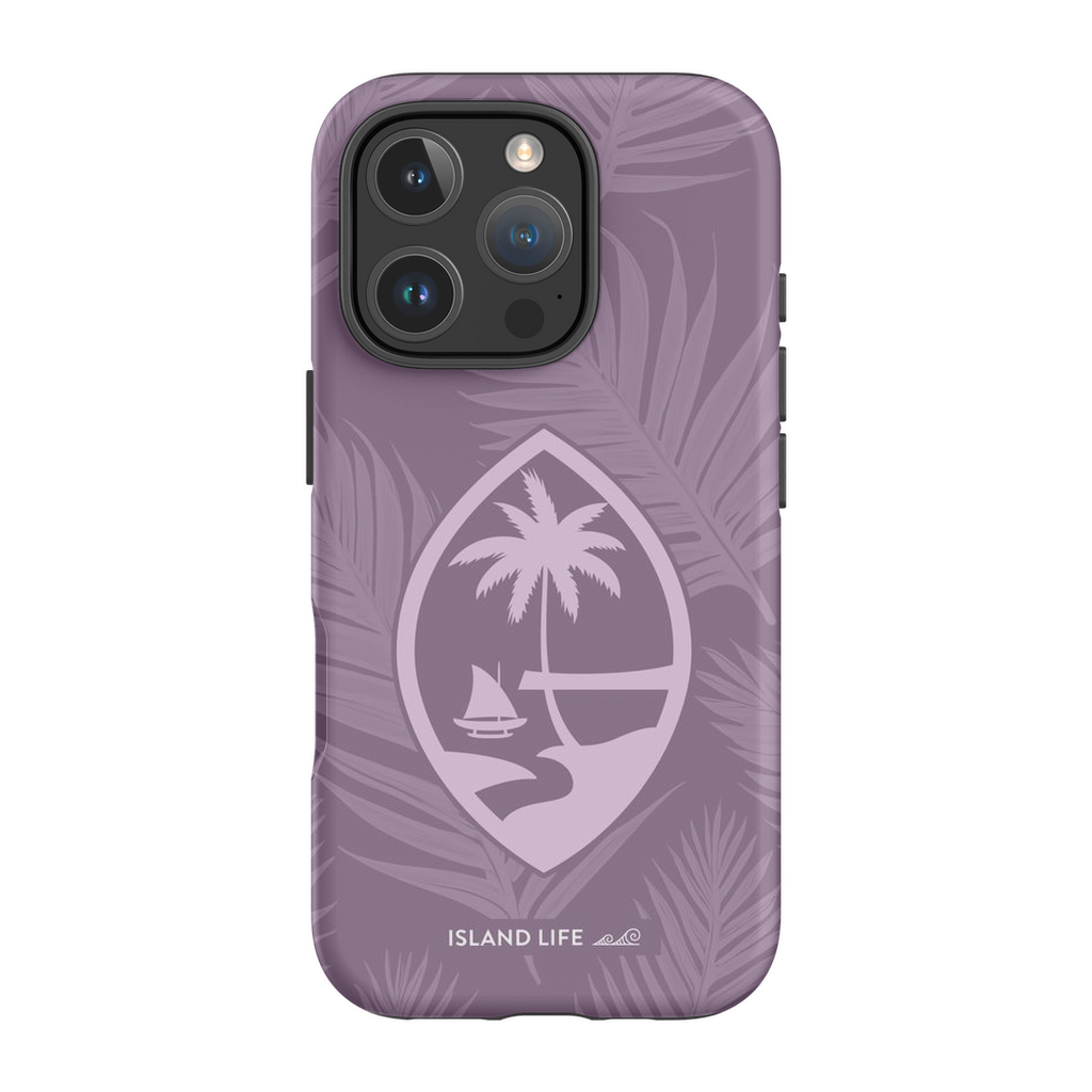 Guam Modern Leaves Purple Premium Glossy Tough Phone Case