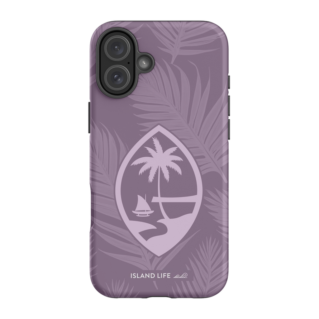 Guam Modern Leaves Purple Premium Glossy Tough Phone Case