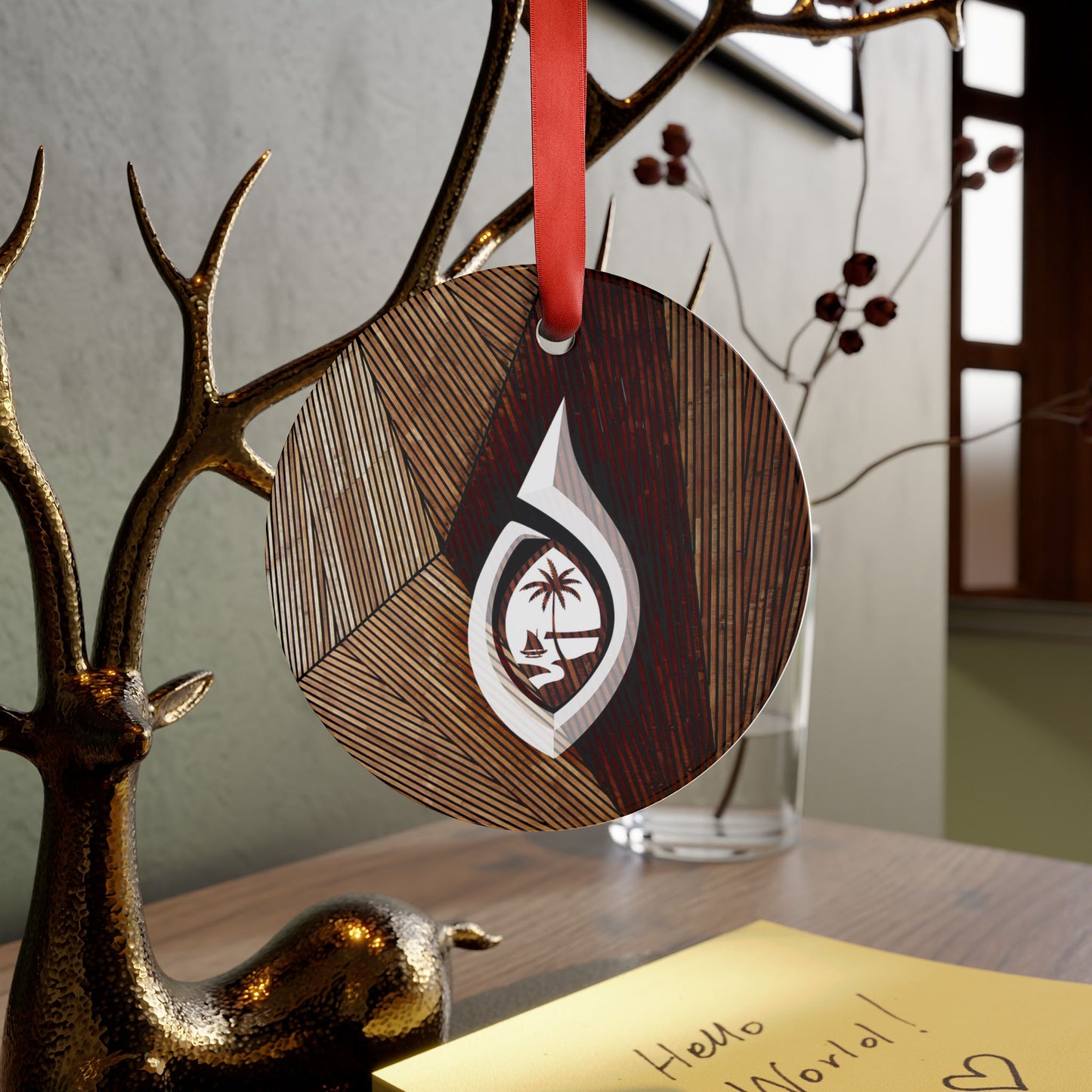 Guam Seal Hook Acrylic Ornament with Ribbon