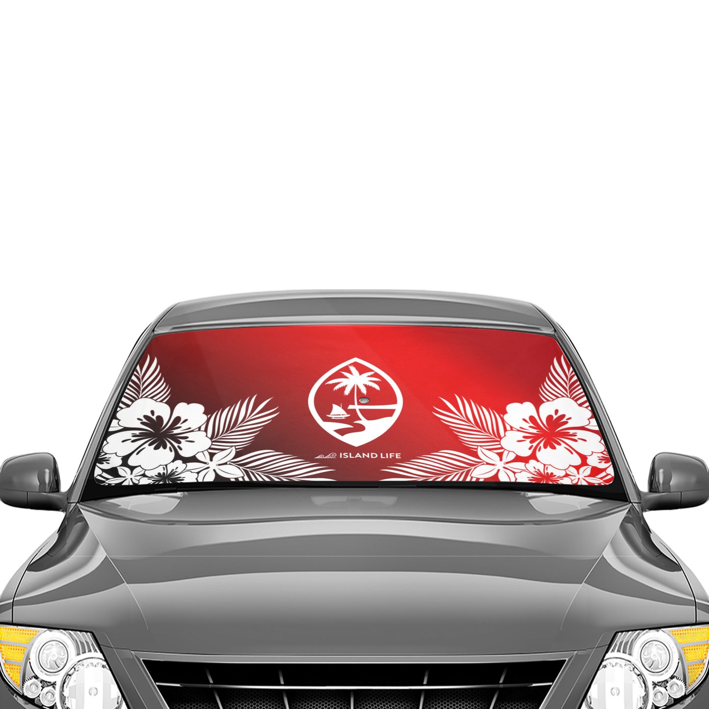 Guam Tropical Hibiscus Red Car Sun Shade Umbrella