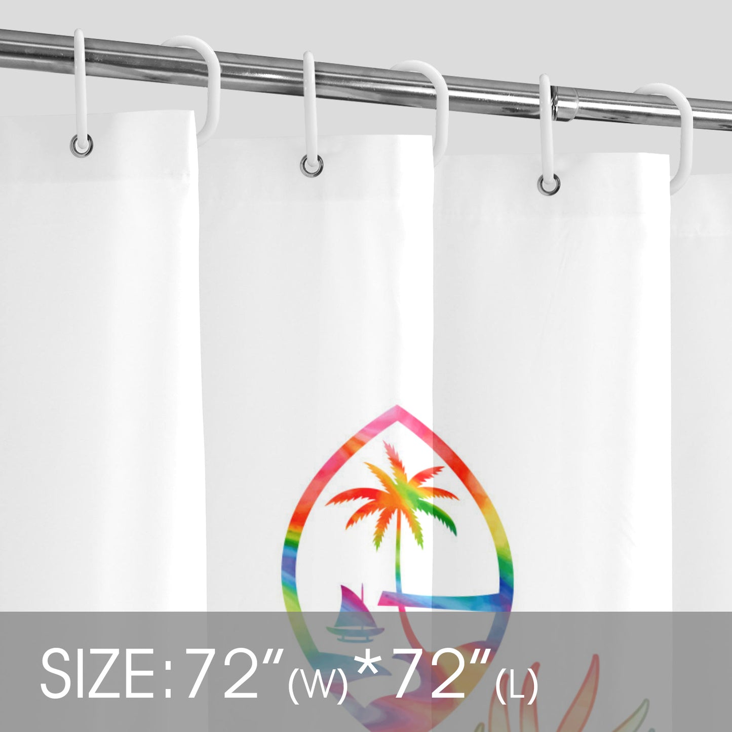 Guam Tropical Hibiscus Tie Dye Shower Curtain 72" x 72"