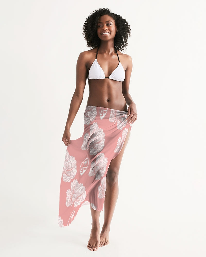 Guam Hibiscus Flora Sarong Swim Cover Up