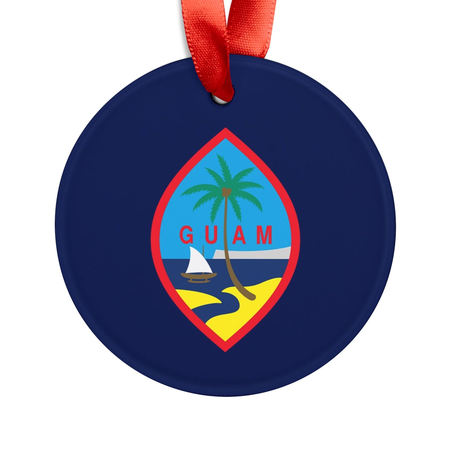 Guam Seal Acrylic Ornament with Ribbon