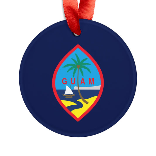 Guam Seal Acrylic Ornament with Ribbon