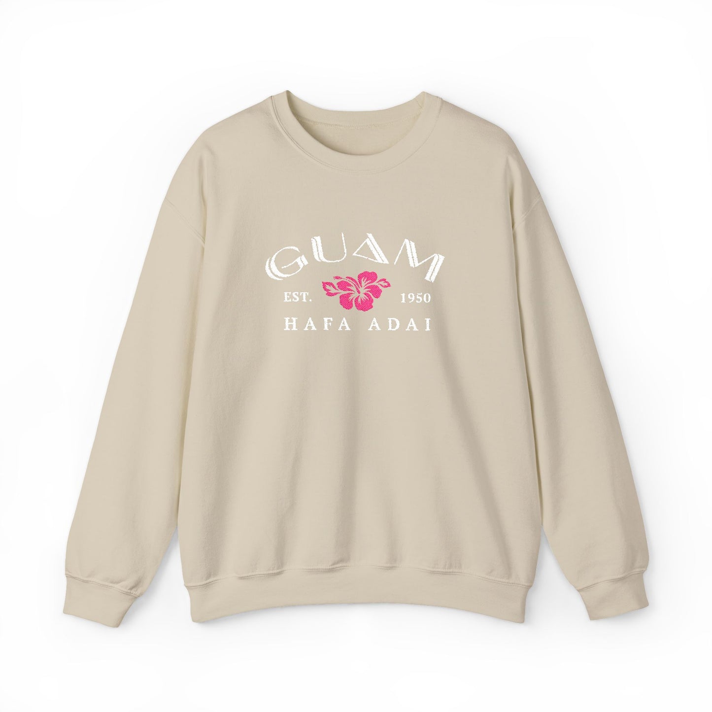 Guam Hibiscus Hafa Adai Embroidered Sweatshirt