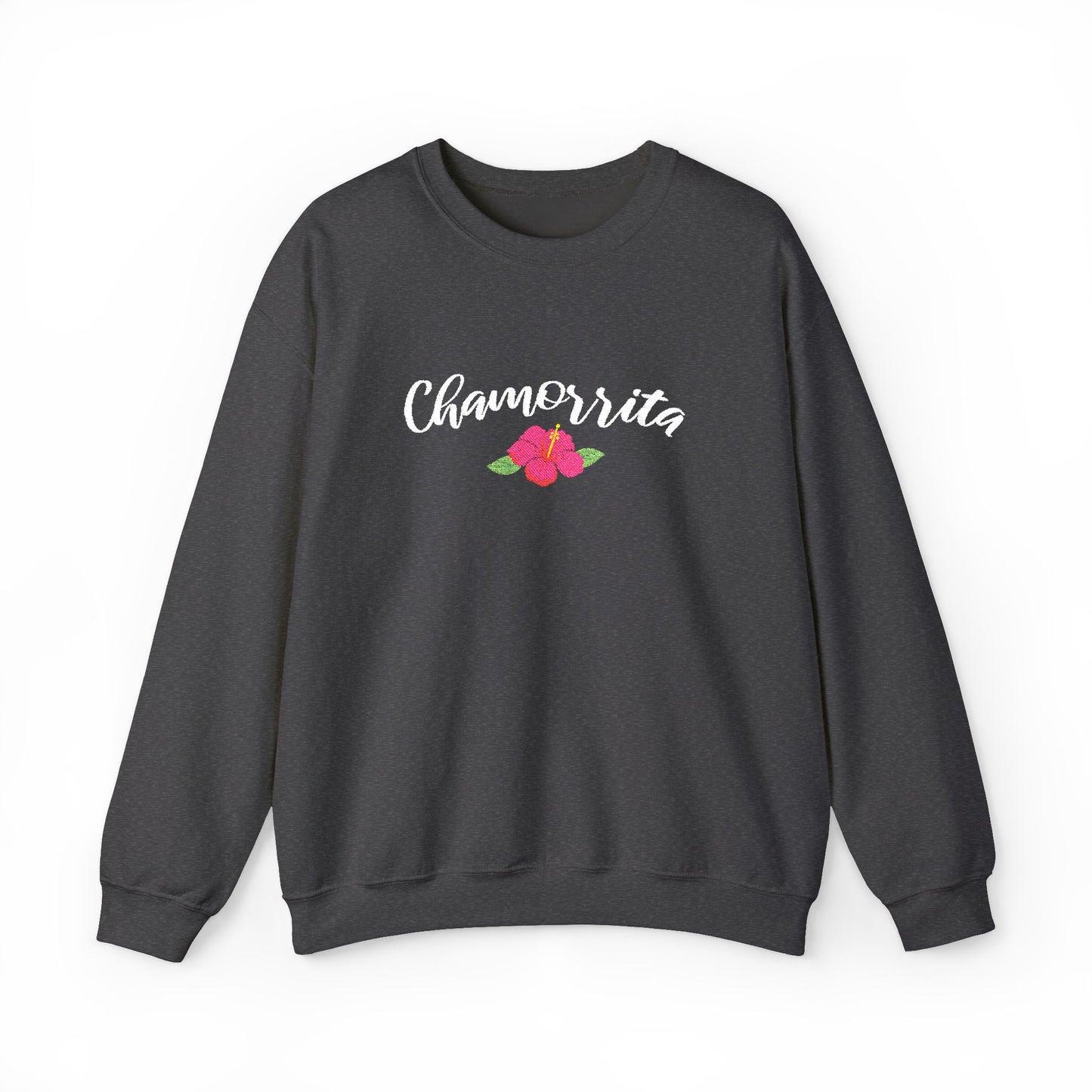 Chamorrita Hibiscus Guam CNMI Embroidered Crewneck Sweatshirt