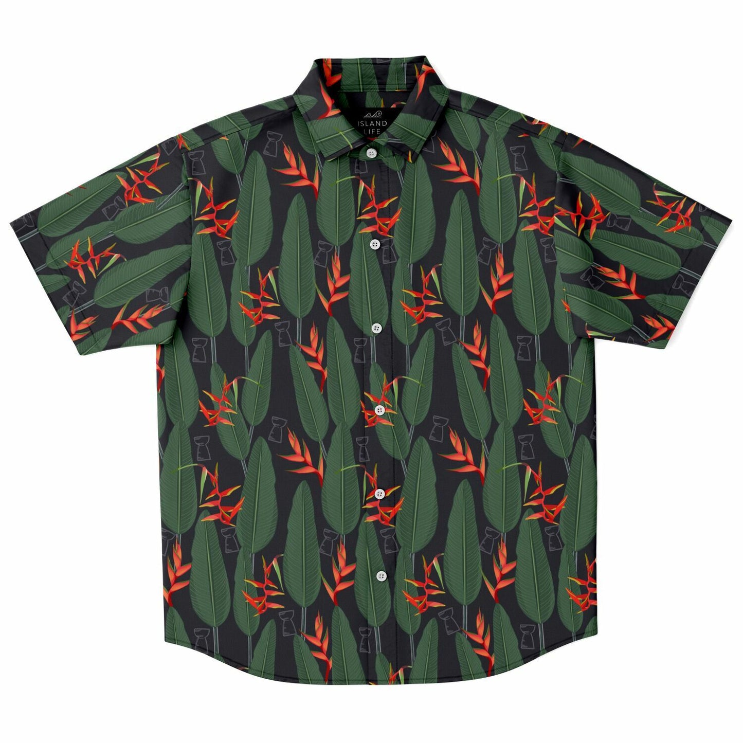 Latte Stone Heliconia Guam CNMI Button Down Shirt