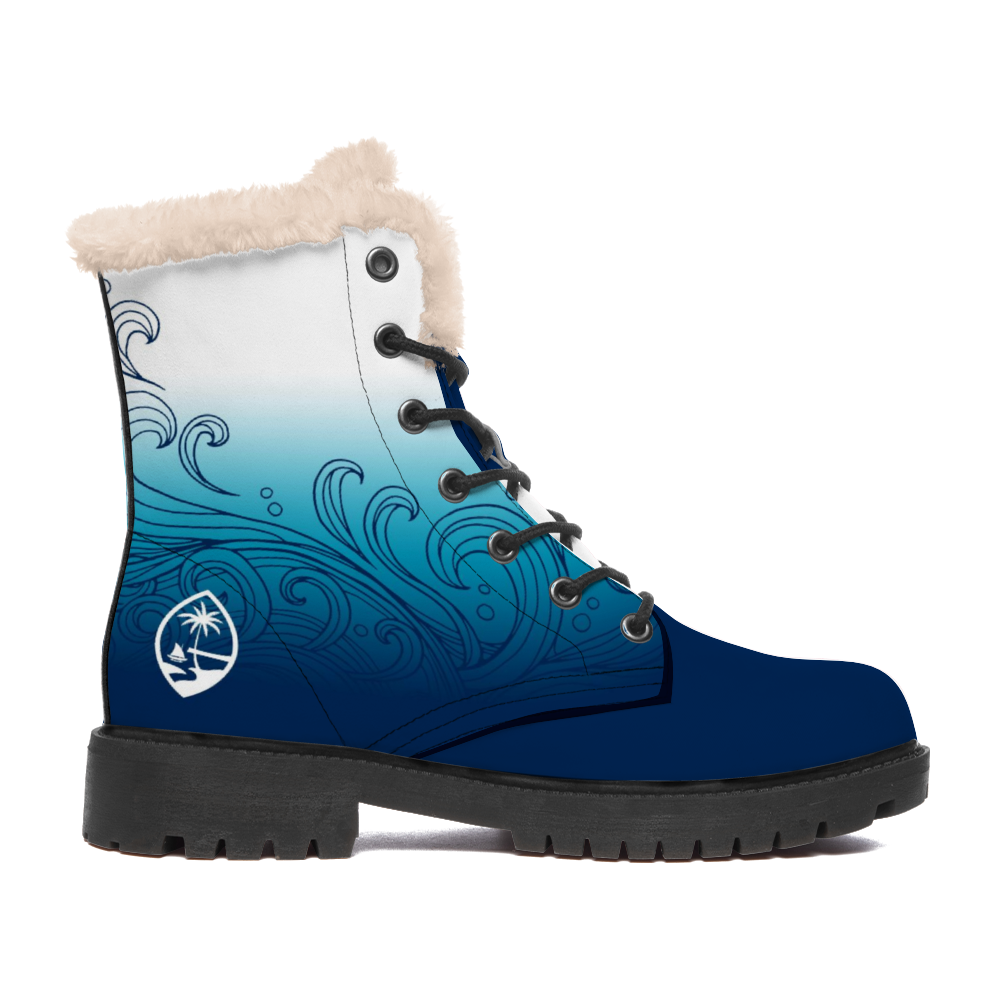 Guam Seal Ombre Waves Faux Fur Winter Boots