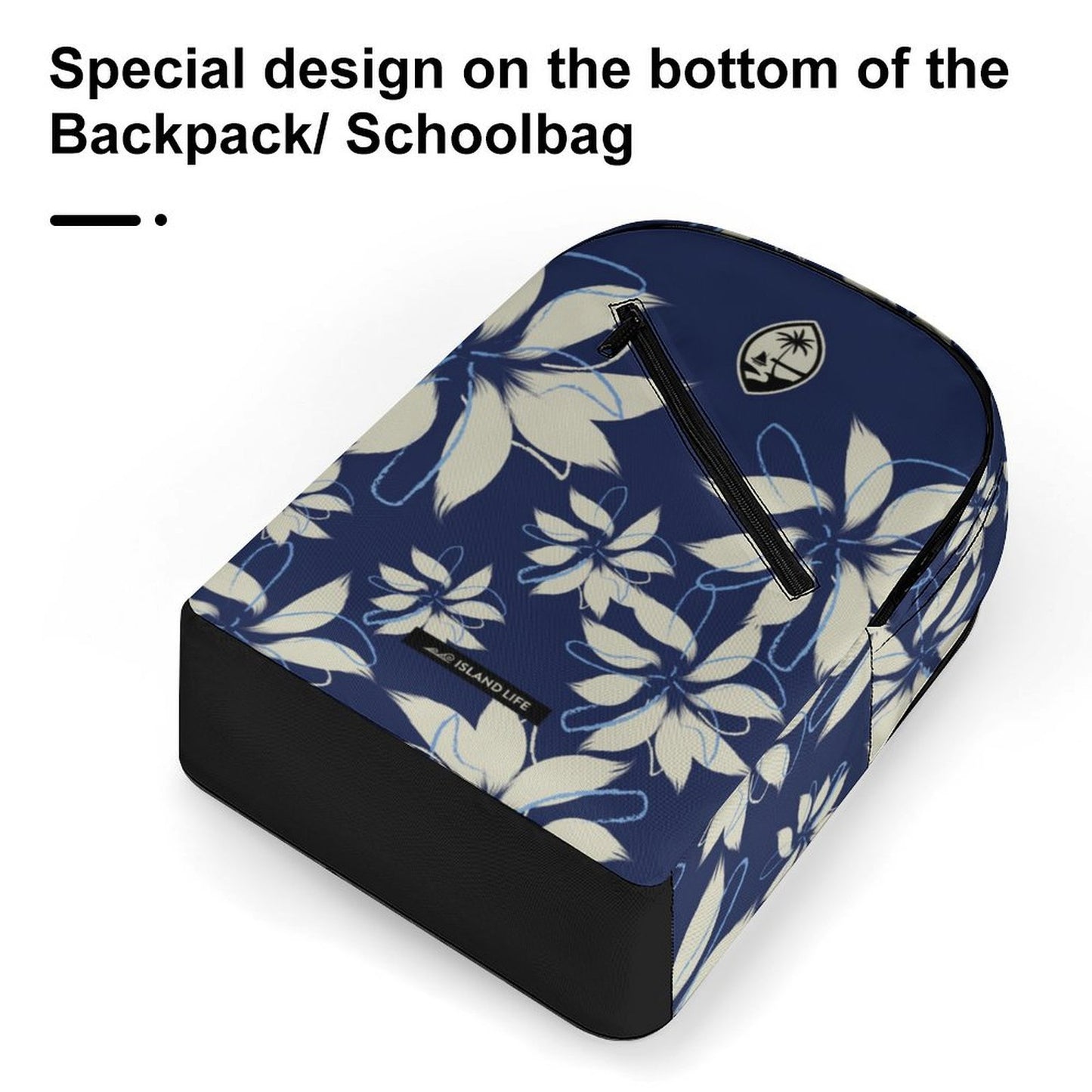 Guam Tropical Deep Blue Dual-Compartment Backpack