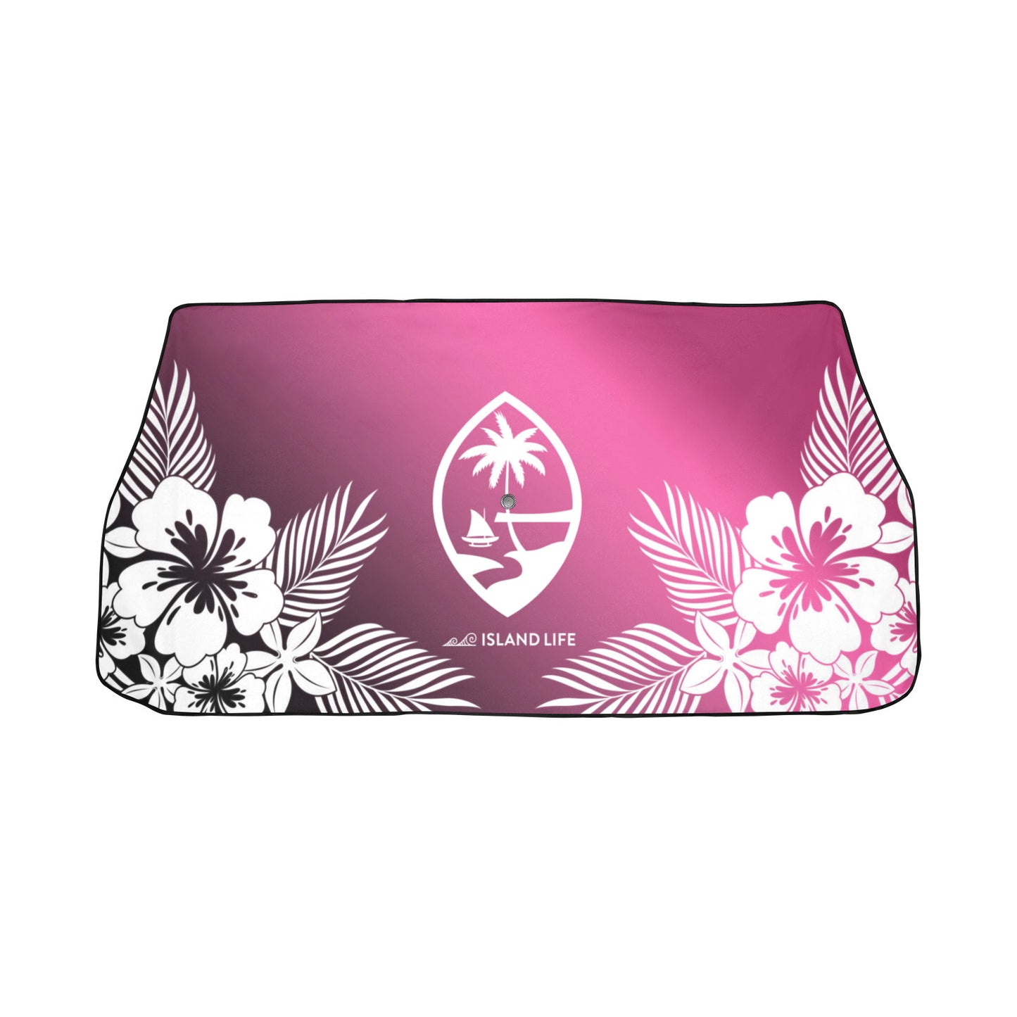 Guam Tropical Hibiscus Pink Car Sun Shade Umbrella