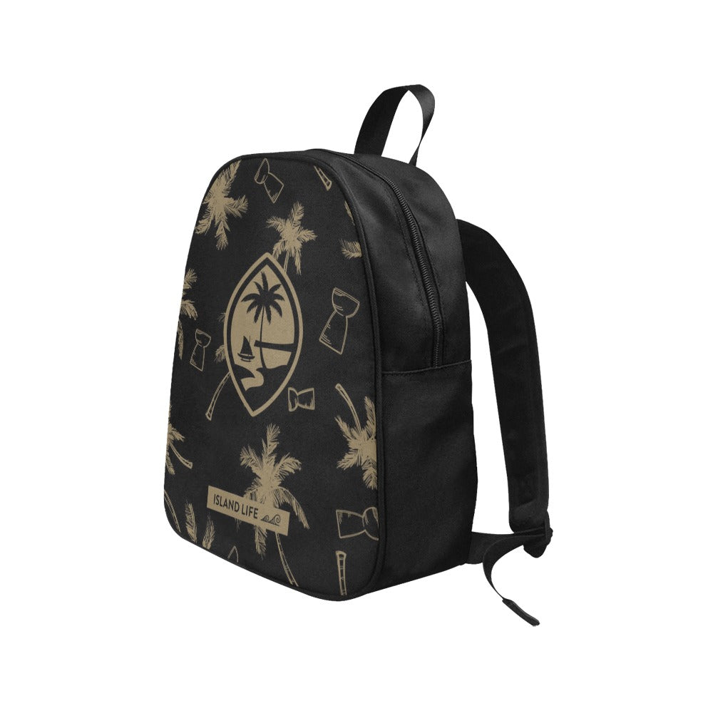 Guam Latte Stone Coconut Trees Black Preschool Backpack