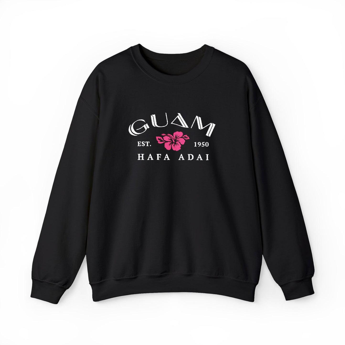 Guam Hibiscus Hafa Adai Embroidered Sweatshirt