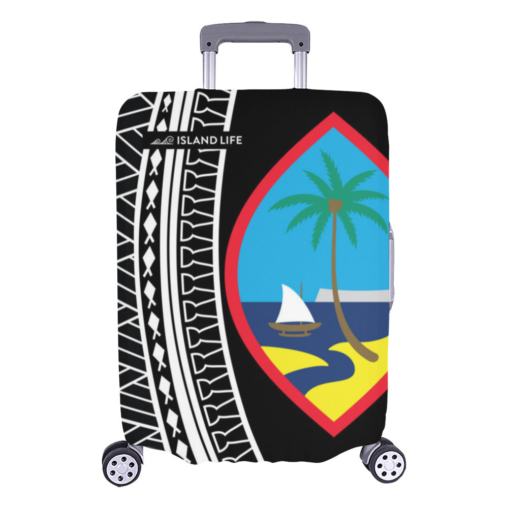 Guam Seal Tribal Black Luggage Cover