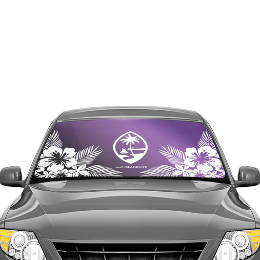 Guam Tropical Hibiscus Purple Car Sun Shade Umbrella