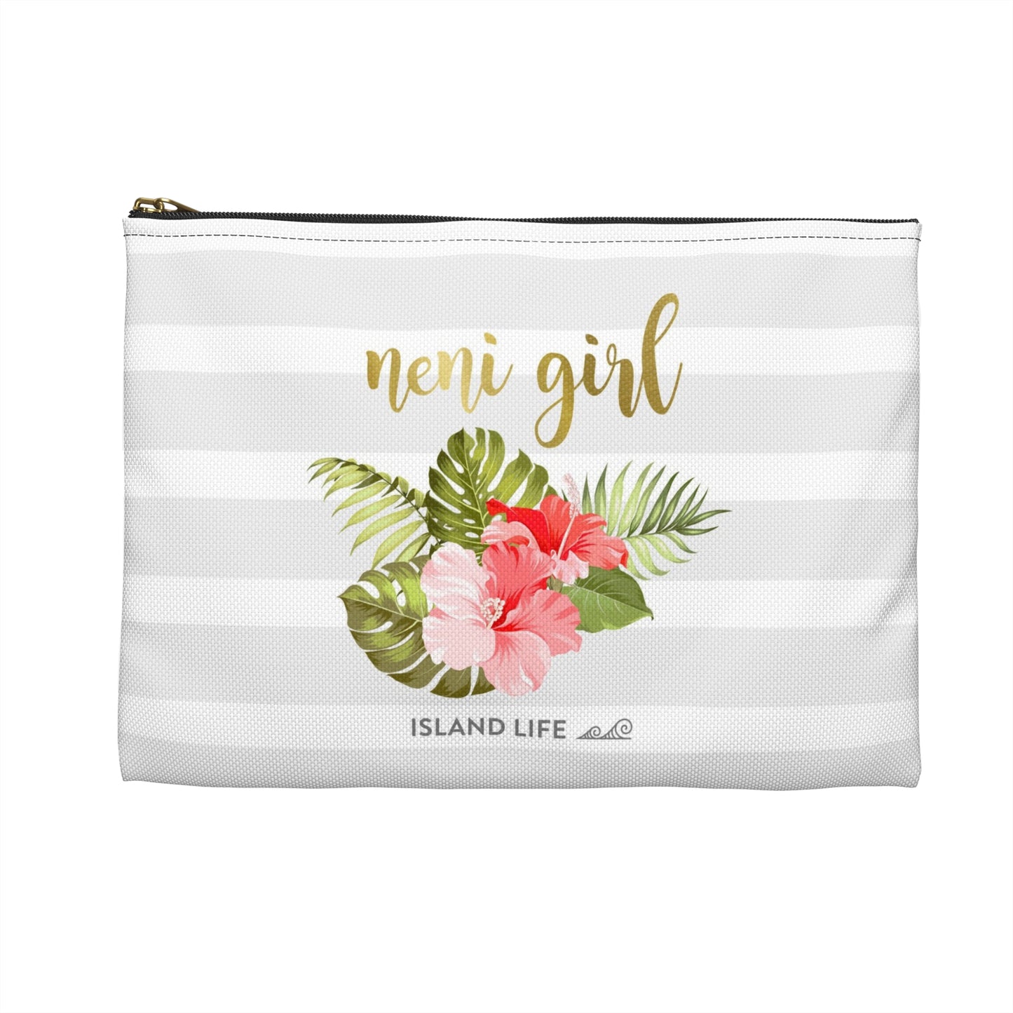 Neni Girl Hibiscus Striped Guam CNMI Accessories Carry All Pouch