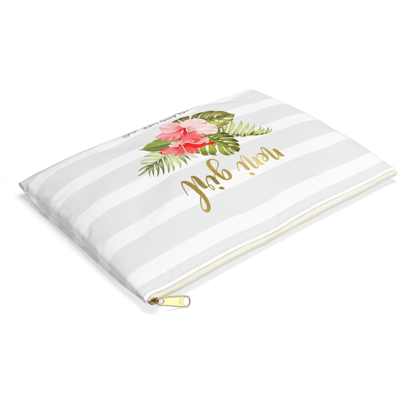Neni Girl Hibiscus Striped Guam CNMI Accessories Carry All Pouch
