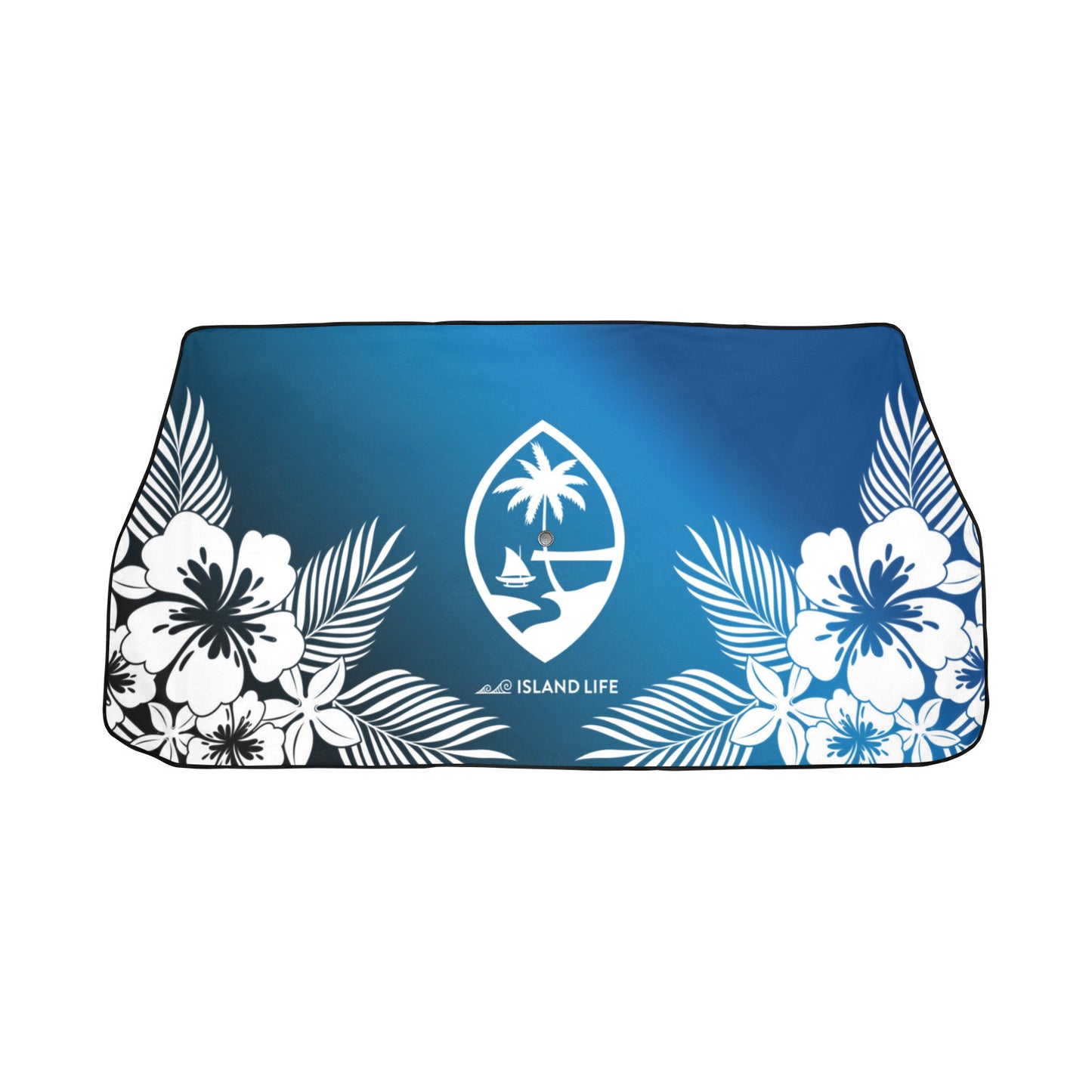 Guam Tropical Hibiscus Blue Car Sun Shade Umbrella